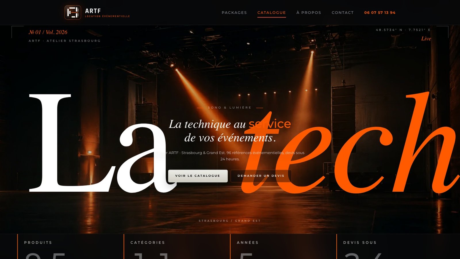 Interface ARTF Location partenaire matériel événementiel